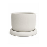 Matera bowl de cemento con plato base redondo, 16x13 cm