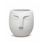 Matera rostro nordico en cemento blanco, 11,5x12 cm