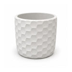 Matera de cemento con relieve de panal hexagonal, 13x11,5 cm