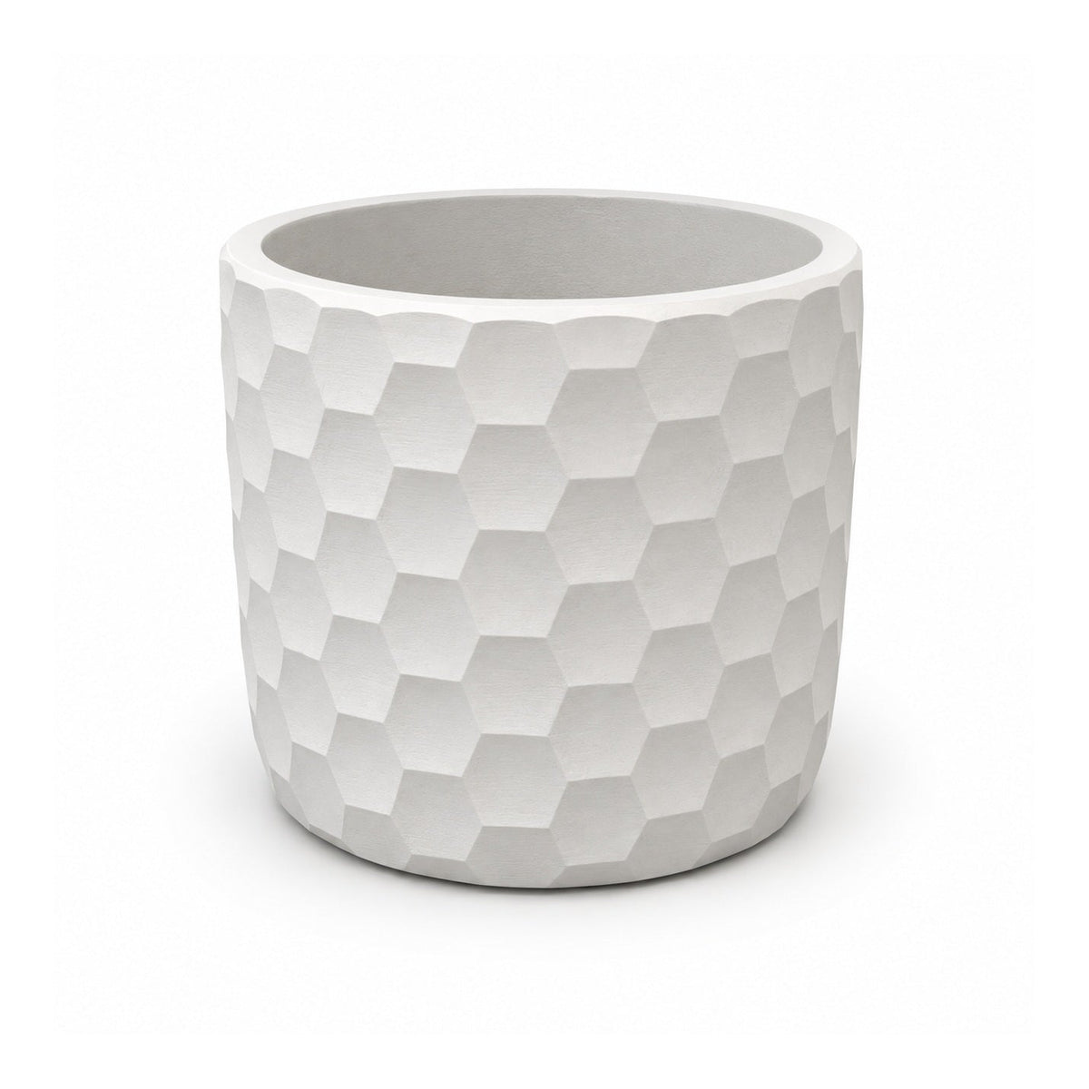 Matera de cemento con relieve de panal hexagonal, 13x11,5 cm