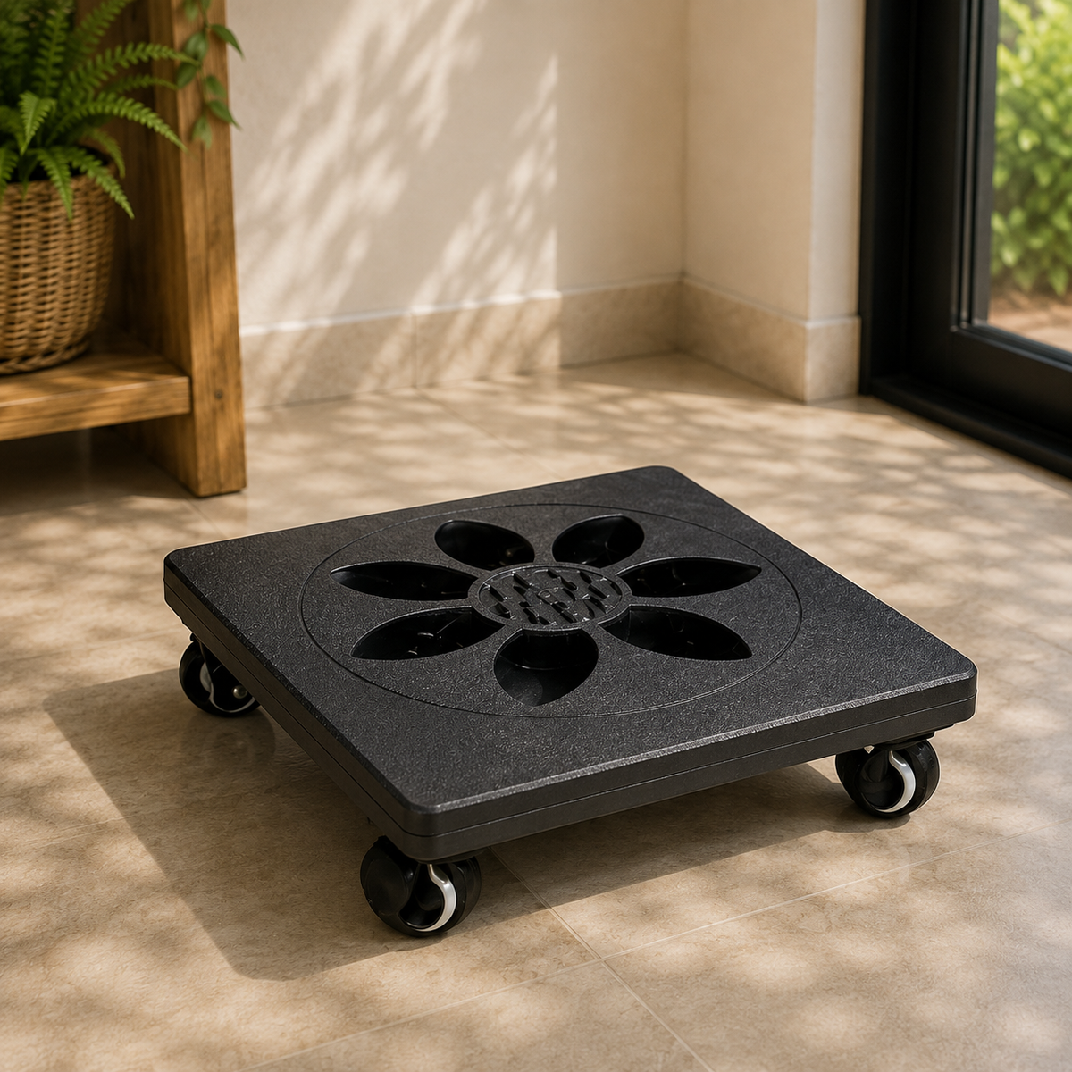 Base Soporte Cuadrada con Ruedas